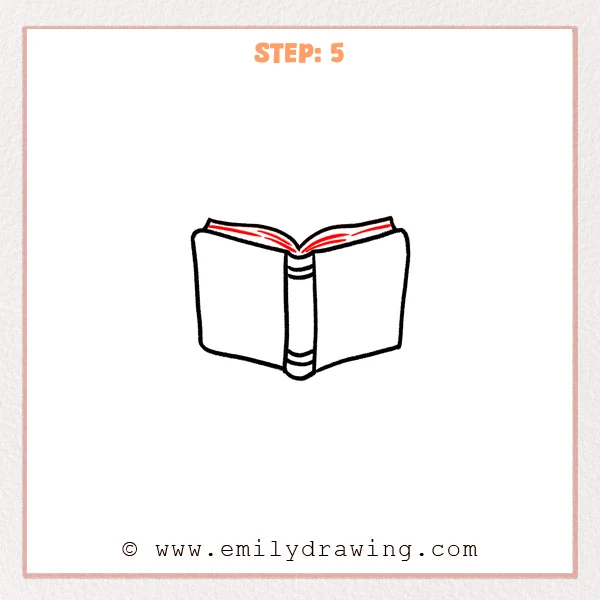 how to draw an open book - Step 5
